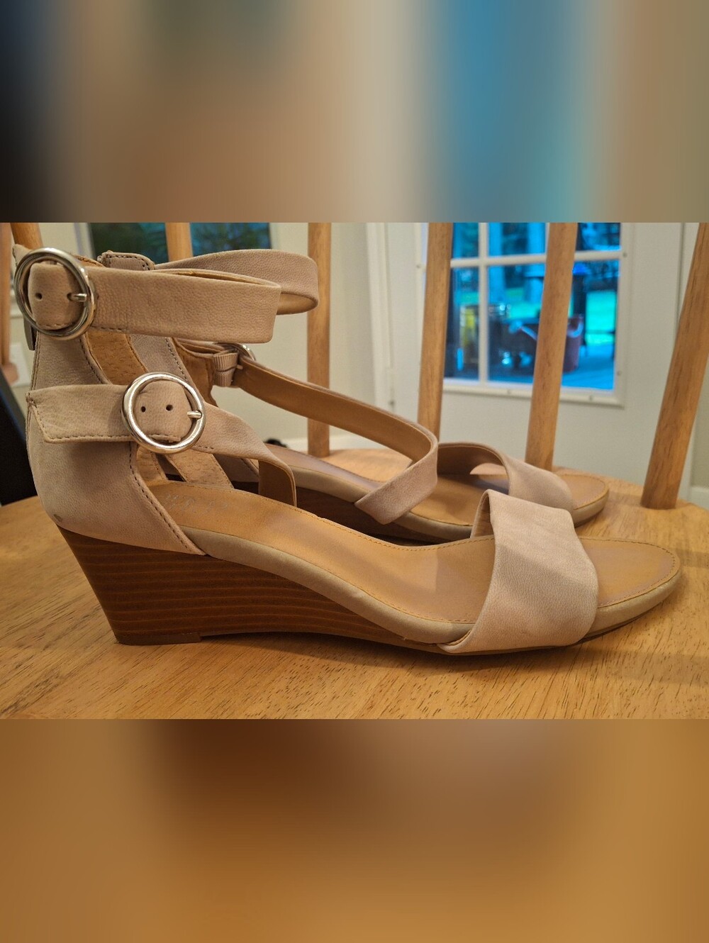 Women's Ankle-Strap Sandals in Light Beige